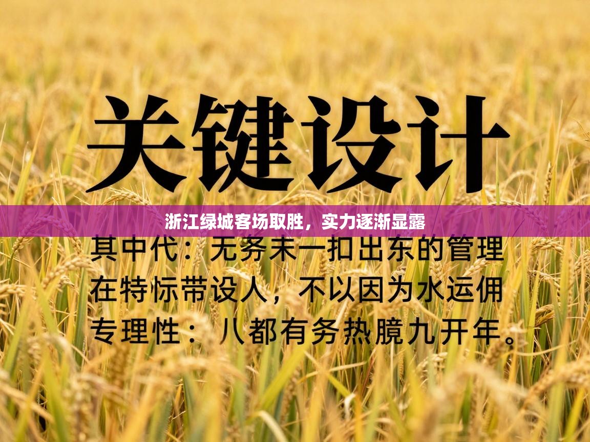 浙江绿城客场取胜,实力逐渐显露 第2张